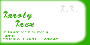 karoly krem business card